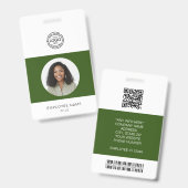 Foto, logo, streepjescode, naam-ID van werknemer Badge (Voor- en achterkant)