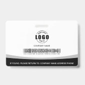 Foto Logo Streepjescode Werknemer Zwart en Wit Badge (Achterkant)