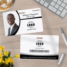 Foto Logo Streepjescode Werknemer Zwart en Wit