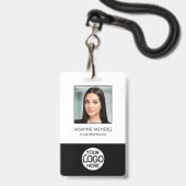 Foto Logo Werknemer QR Code Barcode ID Badge (Voorzijde met lanyard)