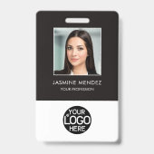 Foto Logo Werknemer QR Code Barcode ID Badge (Voorzijde)