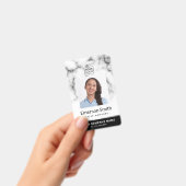 Foto logo witte marmer moderne zwarte ID Badge (Handheld)