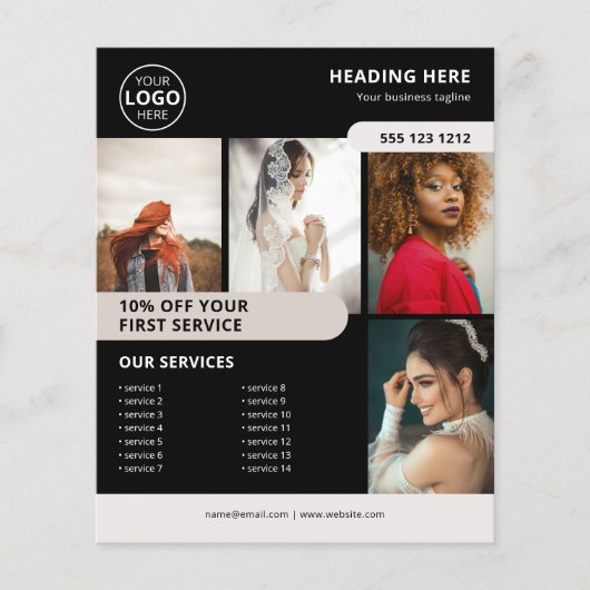 Foto Logo Zakelijke Marketing Zwart Flyer (Voorkant)