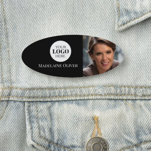 Foto Logo Zwart Wit Eenvoudig Ovaal Naamplaatje