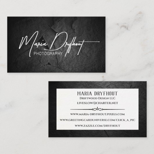 Foto Logo zwarte steen Visitekaartje (Voorkant / Achterkant)