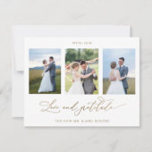 Foto: Love and Gratitude Monogram Wedding Bedankkaart (Voorkant)