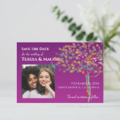 Foto: Lovevogels Cassis Paars Save the Date (Staand voorkant)