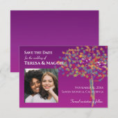 Foto: Lovevogels Cassis Paars Save the Date (Voorkant / Achterkant)