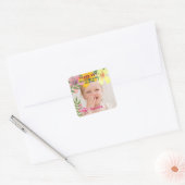 Foto Luau Tropical Floral Dank u Vierkante Sticker (Envelop)