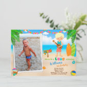 Foto Luau verjaardaguitnodiging Hawaiian uitnodigi Kaart (Staand voorkant)