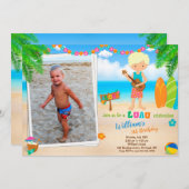 Foto Luau verjaardaguitnodiging Hawaiian uitnodigi Kaart (Voorkant / Achterkant)