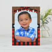 Foto: Lumberjack 1st Birthday Party Invitation Kaart (Staand voorkant)