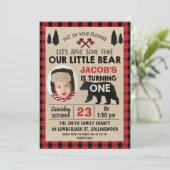 Foto: Lumberjack 1st Birthday Party Invitation Kaart (Staand voorkant)