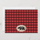 Foto: Lumberjack Wood 1st Birthday Uitnodiging (Achterkant)