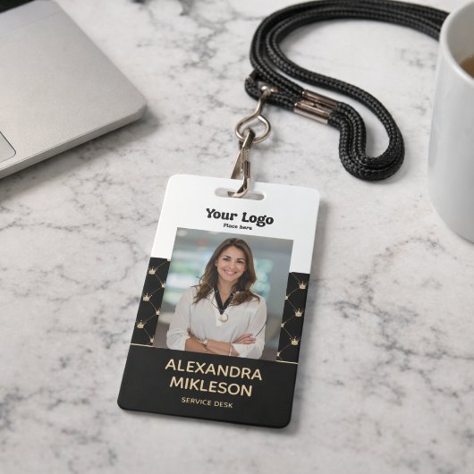 Foto Luxe Minimaal Kroonpatroon Badge