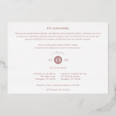 Foto Luxury Real Roos Gold Modern Botanical Lijst Folie Uitnodiging (Achterkant)