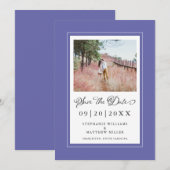 Foto Maagdenpalm Blauw Chic Bruiloft Save The Date (Voorkant / Achterkant)