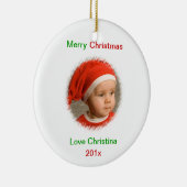 Foto maakt gepersonaliseerde fotoversiering mogeli keramisch ornament (Rechts)