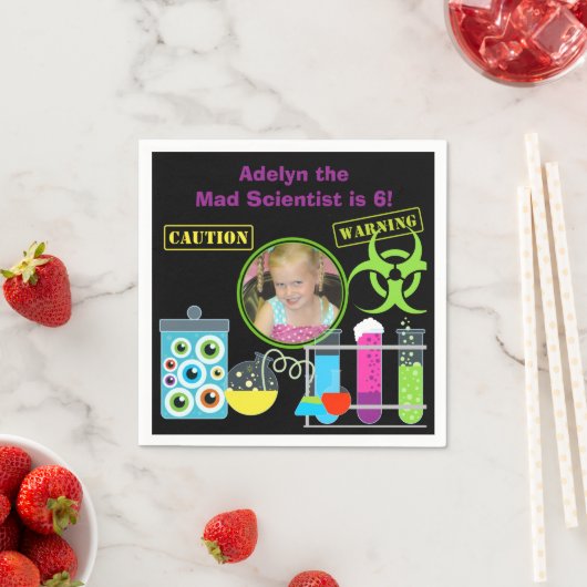 Foto Mad Scientist Verjaardagspapier servetten (Insitu)