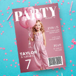 Foto Magazine Stijl Kids Verjaardag Uitnodiging<br><div class="desc">Stuur ze een uitnodiging om te onthouden! Pas dit door tijdschriftcover geïnspireerde ontwerp aan met uw favoriete afbeelding- en feestdetails. U kunt zelfs het ontwerp bewerken om de tekst te verplaatsen,  kleuren,  lettertypen en formaten te wijzigen,  zodat het er geweldig uitziet met elk afbeelding dat u kiest!</div>