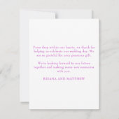 Foto Magenta Roze Romantisch bedankje Bedankkaart (Achterkant)