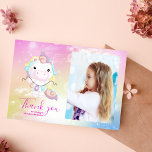Foto Magische Eenhoorn Regenboog Verjaardagsfeest Bedankkaart<br><div class="desc">Druk uw dankbaarheid uit met betoverde bedankt met behulp van onze Photo Magical Unicorn Rainbow Birthday Party Dank u kaart. Dit is niet zomaar een kaart; het is uw toegangspoort tot het bedanken van uw gasten met een vleugje grillen en charme. Of je nu waardering uitspreekt voor hun aanwezigheid, gaven...</div>