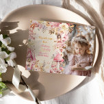 Foto Magische Fee Bloementuin 1e Verjaardag Bedankkaart<br><div class="desc">Leg de magie en dankbaarheid van de 1e verjaardag van je kleintje vast met onze foto Magische Fee Bloementuin 1e Verjaardag Dank u Kaart! Deze betoverende kaart is de perfecte manier om je oprechte bedankt uit te drukken aan vrienden en familie voor deelname aan de viering van de speciale dag...</div>