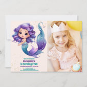 Foto Magische Zeemeermin Verjaardag Kaart (Voorkant)