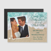 Foto-magneet met strandgolven, zandige tenen en zo (Voorkant / Achterkant)