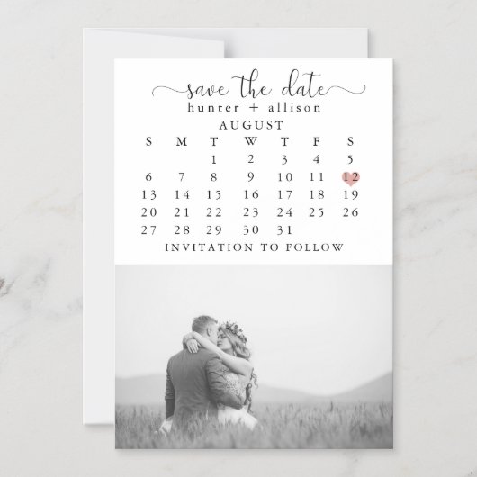 Foto Magnet | Datum opslaan Magnetische Uitnodiging (Voorkant)