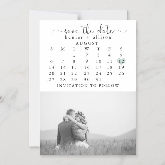 Foto Magnet | Datum opslaan Magnetische Uitnodiging (Voorkant)