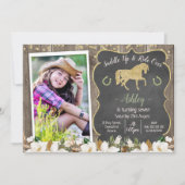 Foto Magnolia Floral Glitter Horse Verjaardag Kaart (Voorkant)