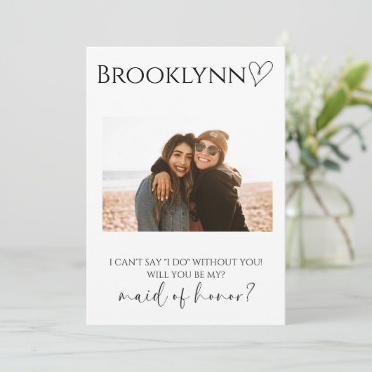 Foto Maid of Honor Proposal Kaart (Staand voorkant)