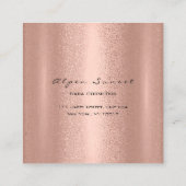 Foto Make-up Artiest Bruiloft Evenement Bloemen Ro Vierkante Visitekaartje (Achterkant)