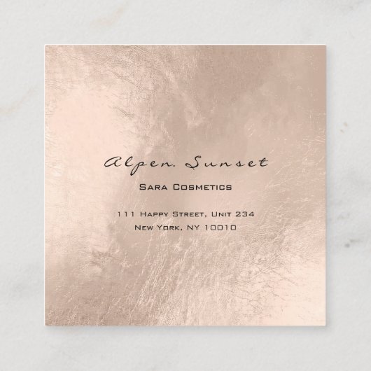 Foto Make-up Blogg Event Planner Floral Blush Roos Vierkante Visitekaartje (Achterkant)