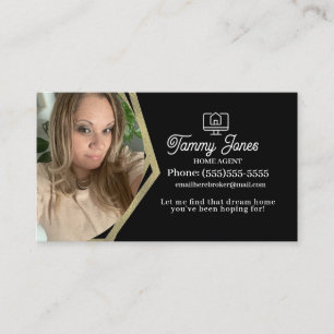 Foto Makelaar Home Agent Gouden Zakelijke Kaarten Visitekaartje
