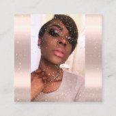 Foto Makeup Artist Eyelashes Brow Roos Gold Vierkante Visitekaartje (Achterkant)