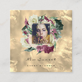 Foto Makeup Blogg Event Planner Floral Gold Roos Vierkante Visitekaartje