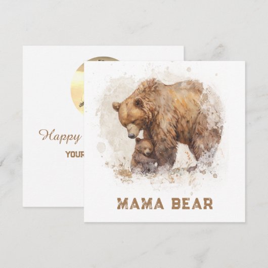 *~* Foto MAMA BEER Ap72 Vlakke Moederdag Kaart (Voorkant / Achterkant)