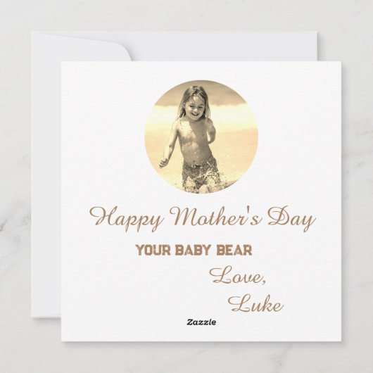 *~* Foto MAMA BEER Ap72 Vlakke Moederdag Kaart (Achterkant)