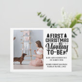 Foto Mama wordt kerstzwangerschap Feestdagenkaart (Staand voorkant)