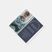 Foto Mannelijk Afstuderen 2025 Party Navy Fun Fact Servet (Hoek)