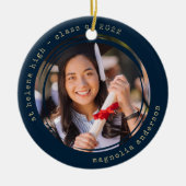 Foto Marine Gold School College Afstuderen Keramisch Ornament (Voorkant)