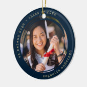 Foto Marine Gold School College Afstuderen Keramisch Ornament (Links)