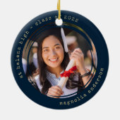 Foto Marine Gold School College Afstuderen Keramisch Ornament (Achterkant)