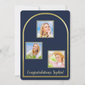Foto marine leger goud afstudeer aankondiging (Achterkant)