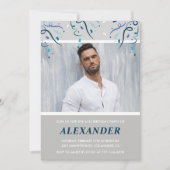 Foto marineblauwe Confetti voor hem 41e verjaardag Kaart (Voorkant)