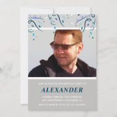 Foto marineblauwe Confetti voor hem 68e verjaardag Kaart (Voorkant)