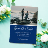 Foto marineswitbruiloft Save the Date Kaart