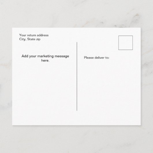 Foto Marketing Uw Bericht Zakelijk  Aankondigingskaart (Achterkant)